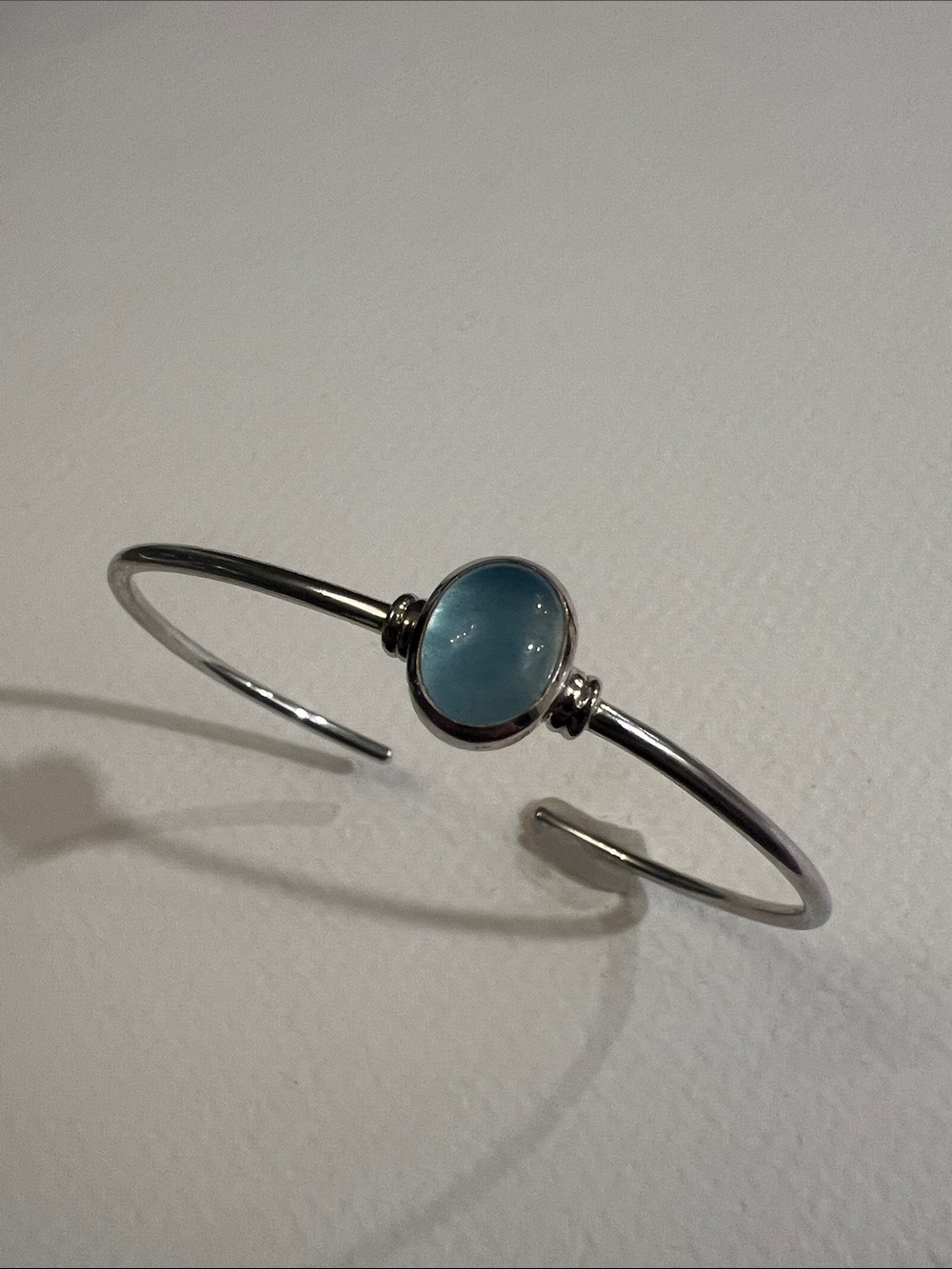 Blue Stone Open Cuff Bracelet